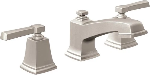 Moen Boardwalk Brushed Nickel Two-Handle High Arc Bathroom Sink Faucet TV6220BN