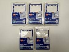 Avery 5144 Name Badge Labels 2 1/3" x 3 3/8" Lot of 5 Packs 450 Badges