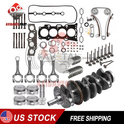 2AZ-FE 2.4L Engine Overhaul Rebuild Kit w/ Crankshaft Rods Timing Kit For Toyota