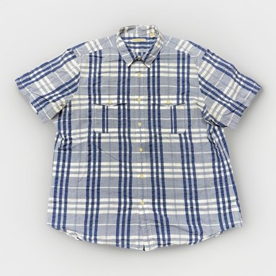 Burberry Brit Plaid Button Down Shirt Blue/White Size Xxl