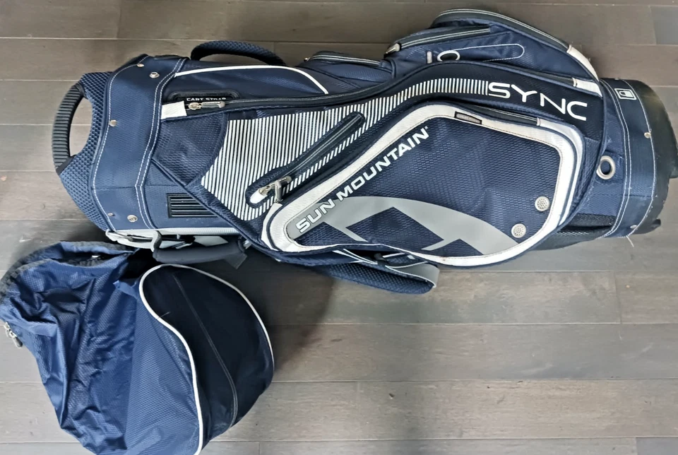 BOLSA DE GOLF SUN MOUNTAIN SYNC AZUL BLANCO DIVISOR DE 14 VÍAS + CORREA + PROTECTOR CONTRA LA LLUVIA ¡BONITA!! Foto 3 de 4