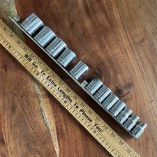 Vintage S-K Socket Set 1/2" Drive 6 Point Deep 12 Pieces 1-1/4" to 7/16" *Good*