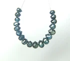 2.41CT BLUE TEARDROP SHAPE SI-I CLARITY DIAMOND BRIOLETTE BEADS 2.48-3.21-2.43mm