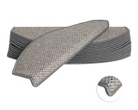 Stufenmatten-Set Natura Halbrund Grau 23,5X65X4,5 Cm 15-Teilig