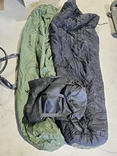 Sleeping Bag System US Military 4 Part Woodland Modular Hunting Camping NO BIVY