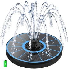 Solar Water Fountain with 2000 mAh Battery Backup Works in Cloudy, 3.5 W Glas...