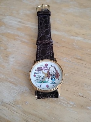 Chelsea Clinton Leather Band Wrist Watch 1993 Robert Sanders New