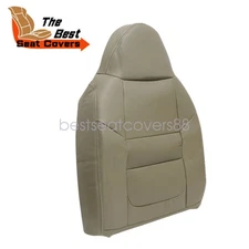 Driver Side Top Leather Seat Cover Tan Perforated For 2001 Ford F250 F350 XLT XL