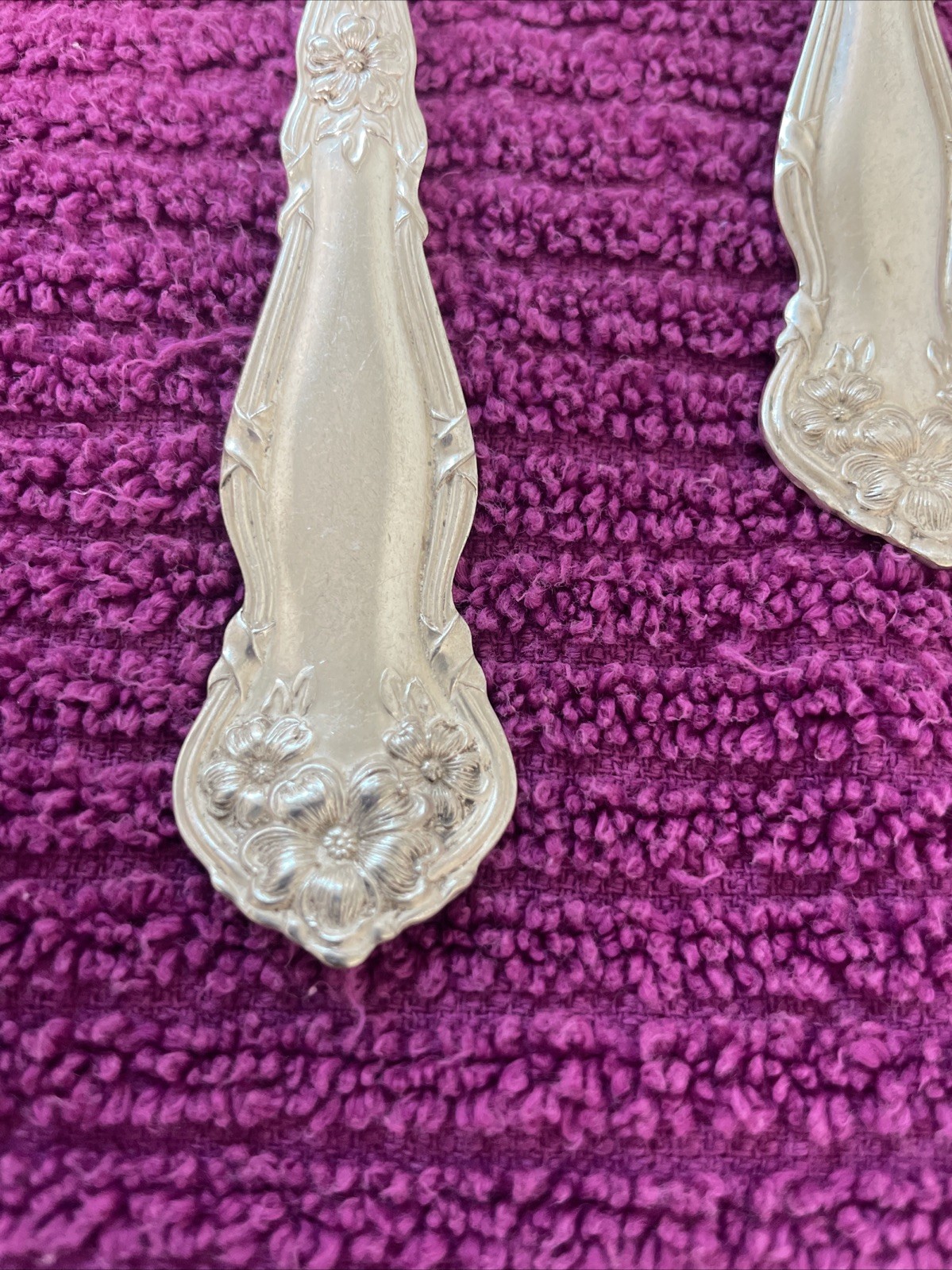 3 Silver plated William Rogers  & Son AA Large Serving Spoons ARBUTUS 1908 Vtg