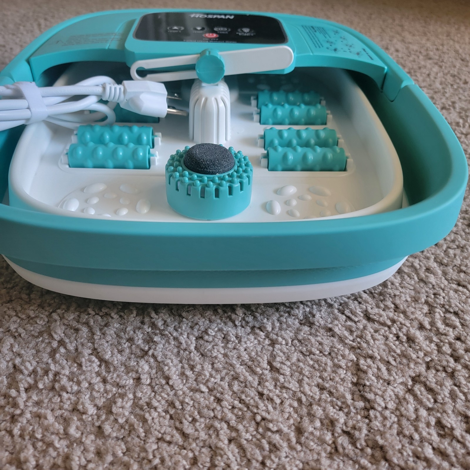 HOSPAN Collapsible Foot Spa with Heat Bubble FS01A, Blue