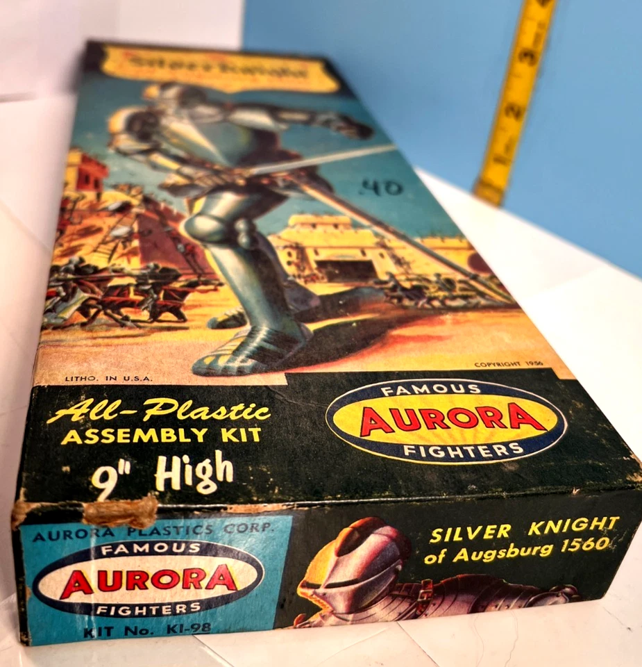 Modelos Aurora 1956 Caballero de Plata de Augsburgo 1560 Guerreros Valientes Caja Vacía Foto 3 de 4