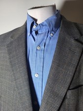 48R Jos A Bank Brown blue black Tooth Check Wool Tweed Blazer Sport Coat Jacket
