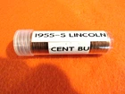 1955-S LINCOLN CENT WHEAT PENNY ROLL OF 50 BU UNCIRCULATED COINS, NICE RED