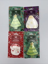Lot of 4 Modern Expressions Holiday Bath Fizzers Santa Tree Penguin Bath Bomb