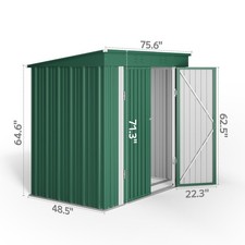 6' x 4' Metal Outdoor Storage Shed With 2 Sliding  Lockable Doors, Green 