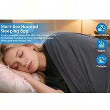 Wearable Hooded Blanket Sleep Pod 2-in-1 Full Body Sleeping Bag Cozy Wrap