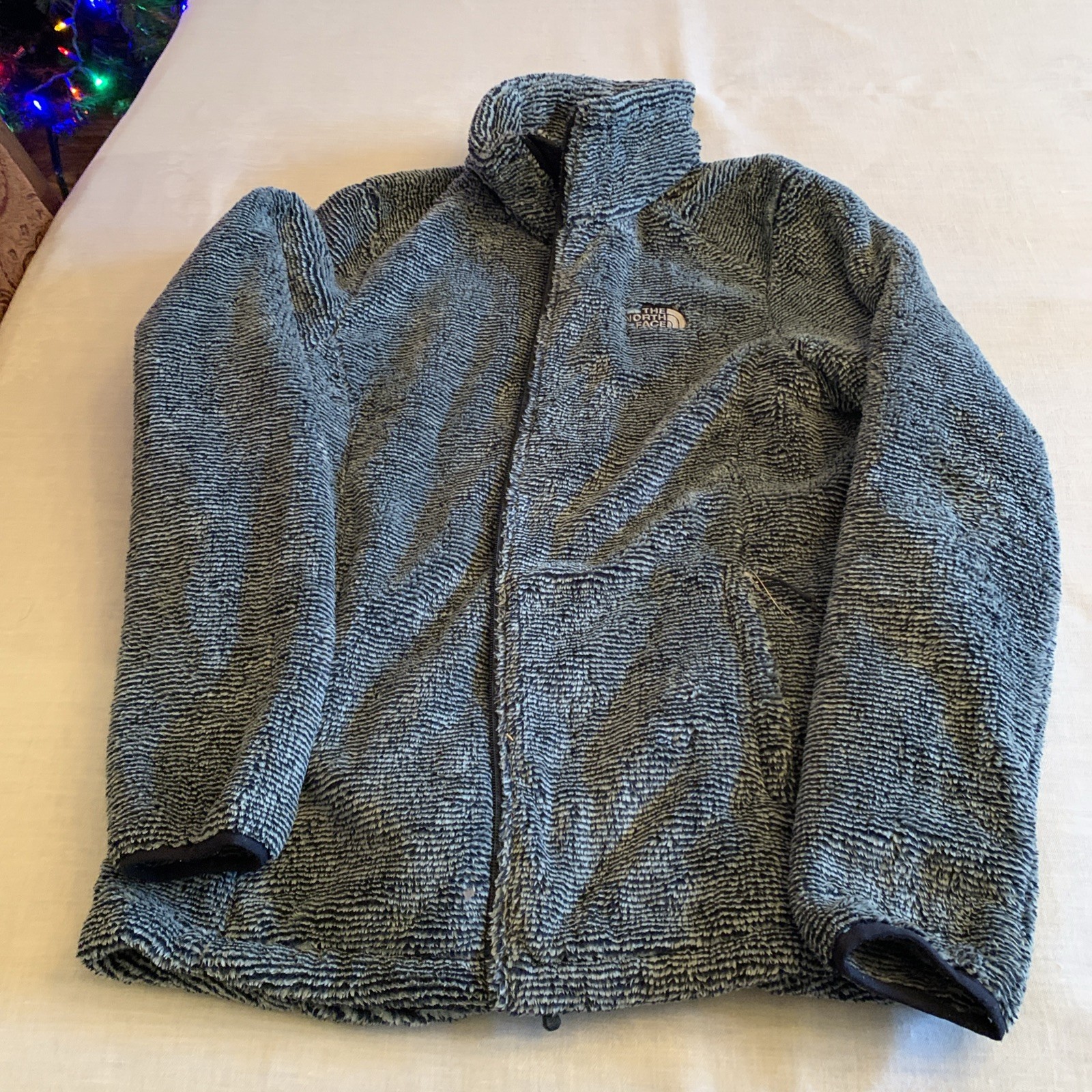 The North Face Womens Osito Jacket XL Shady Blue Full Zip Silken Raschel Fleece