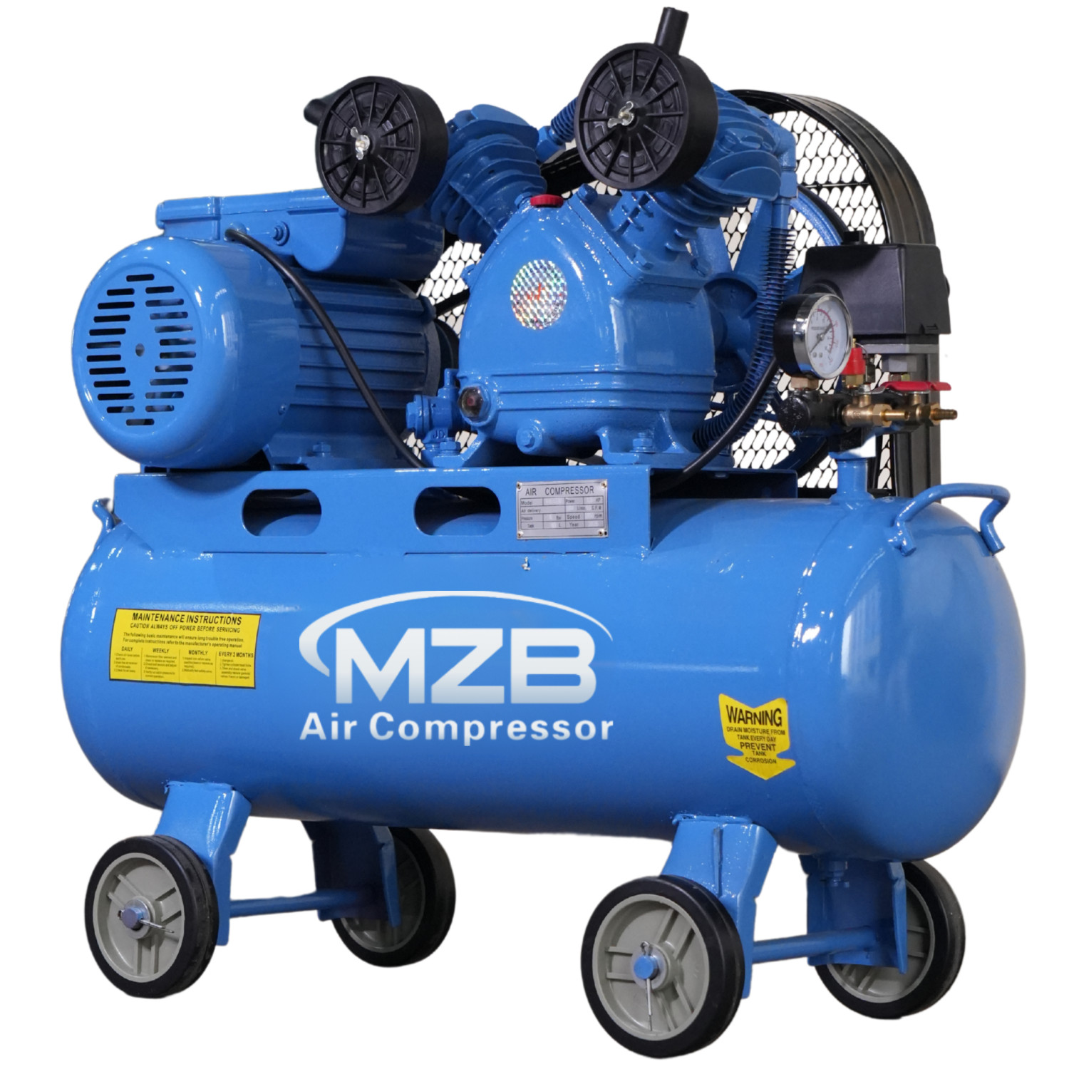 10.6 Gallon Ultra Quiet Air Compressor 1.1KW/1.5HP Steel Tanks Oil-Free 83dB