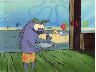 KRABBY PATTY WITH ... "NO PICKLE" Production cel SpongeBob