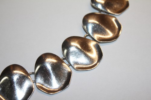 Estate Jondell Ent. Mexico 16" Modernist Link Necklace in Sterling Silver - Picture 6 of 16