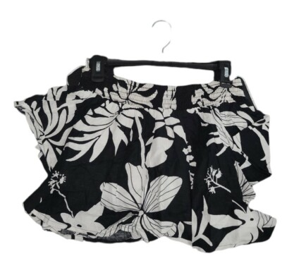 Kiwi & Punch Womens Black & White Neck Off Shoulder Crop Top Size Medium 