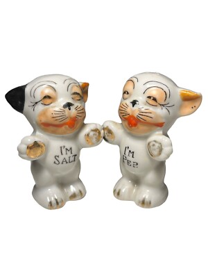 希少 40s 50s Vintage Bonzo Salt＆Pepper Vintage Bonzo Dog Salt & Pepper Shakers I'm Pep I'm Salt