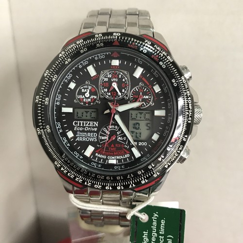Citizen UOMO ECO-DRIVE A-T Red Arrows SKYHAWK S. Bracciale In Acciaio Watch  JY0100-59E | eBay