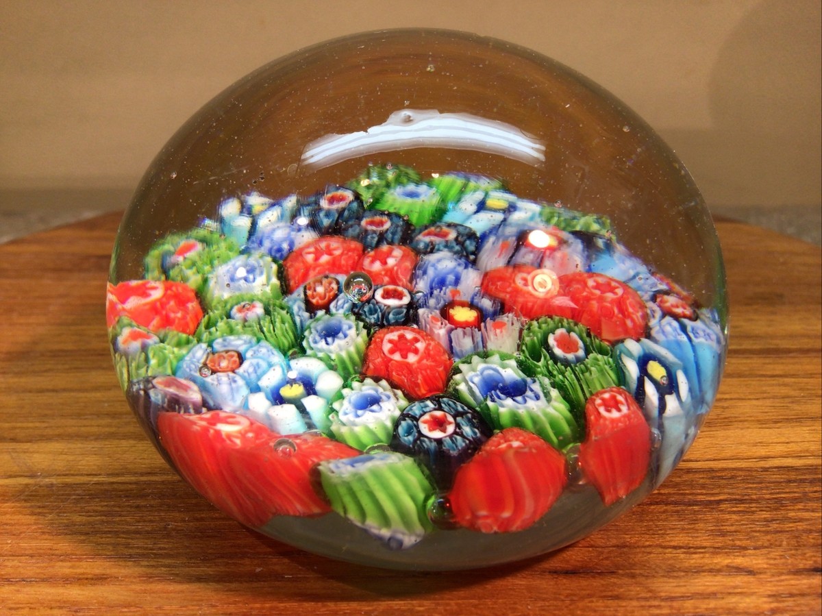 ART & ARTIFACT Murano Glass Paperweight Millefiori Paperweight 3.5