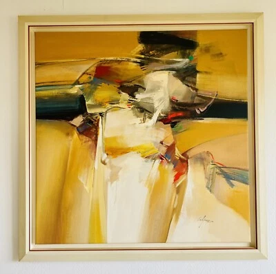 Tableau peinture signé Wilfred Lang N°5 - moderne - abstrait - grand format - Photo 1/2
