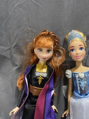 LOT OF 2: Disney Princess Royal Shimmer Doll & Disney Frozen Anna Doll Hasbro