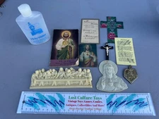 Vintage Various Religious Items Last Supper, Sacred Heart Auto League And More