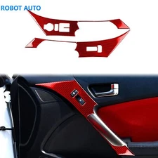 For Hyundai Genesis Coupe 13-16 Red Carbon Fiber Window Lift Switch Panel Cover