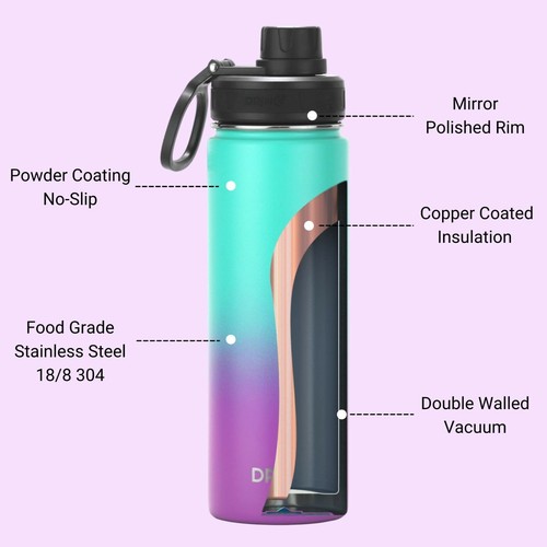 Botella de agua de acero inoxidable con aislamiento de doble pared frasco deportivo 32 oz 22 oz - Imagen 61 de 97