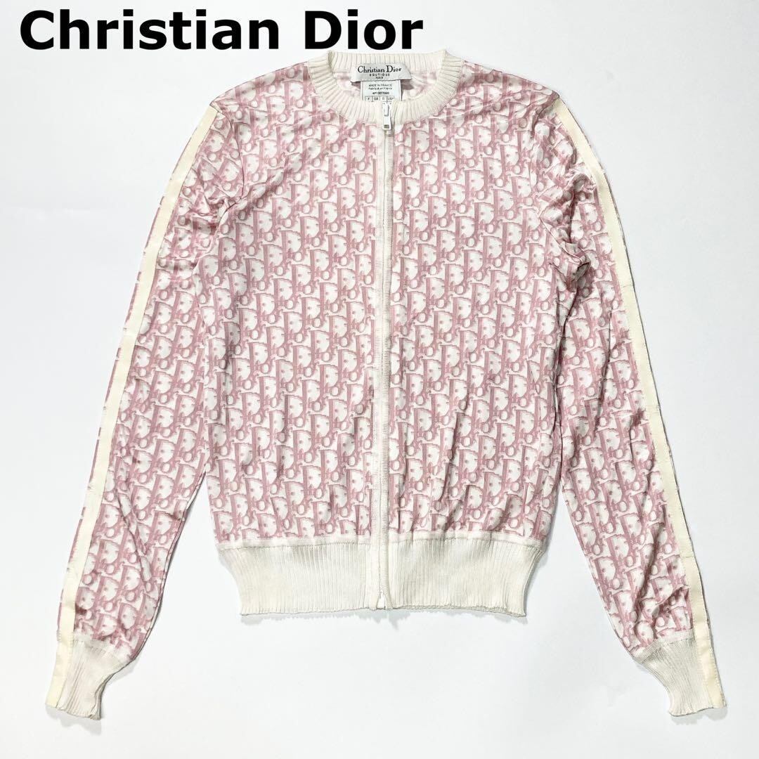 Christian Dior★トップスF38ロゴ柄 CHRISTIAN DIOR Trotter Cardigan Jacket Viscose F38 Women's | eBay
