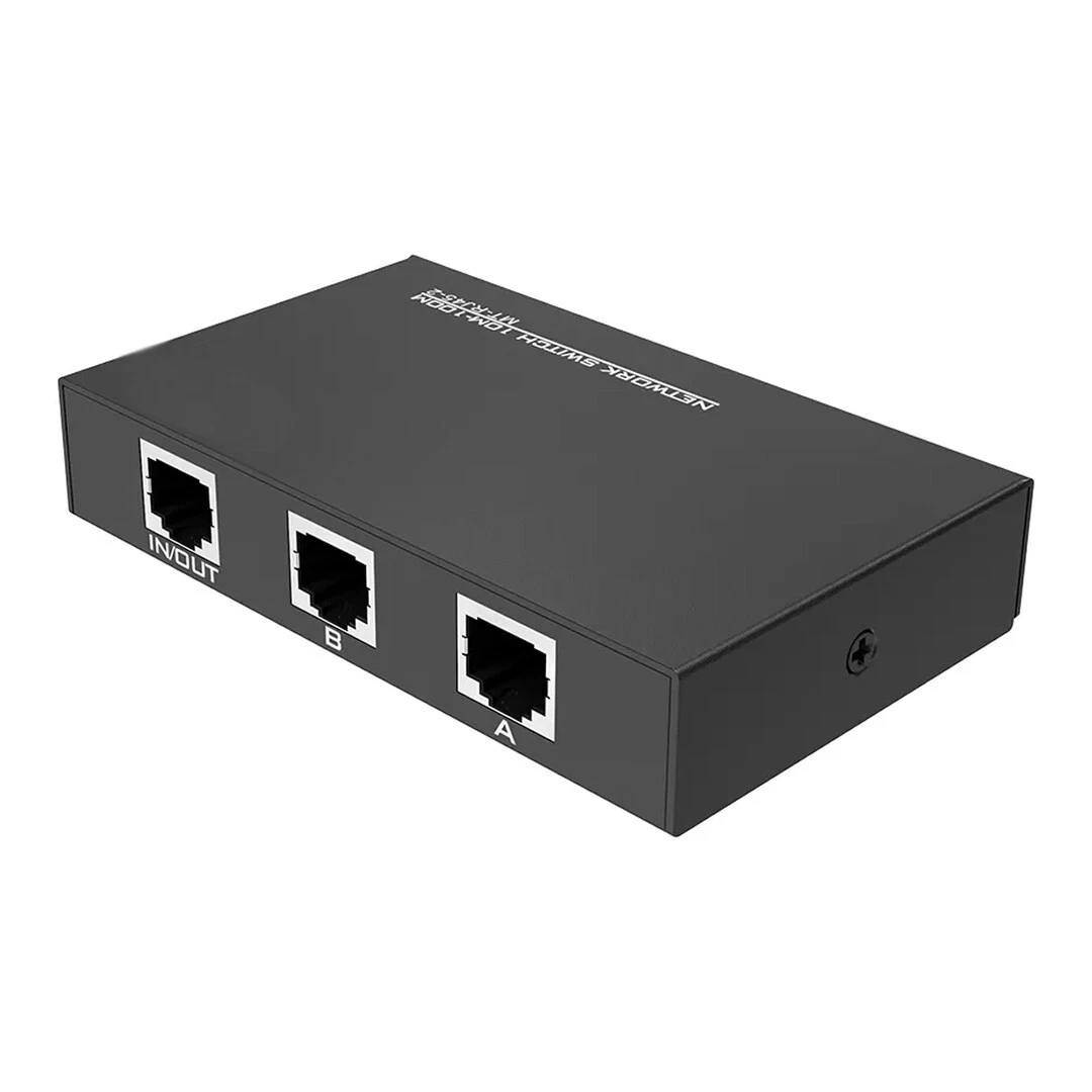 1x2 or 2x1 - 2-Port AB Manual Sharing Network Ethernet RJ45 Switch Selector  Box