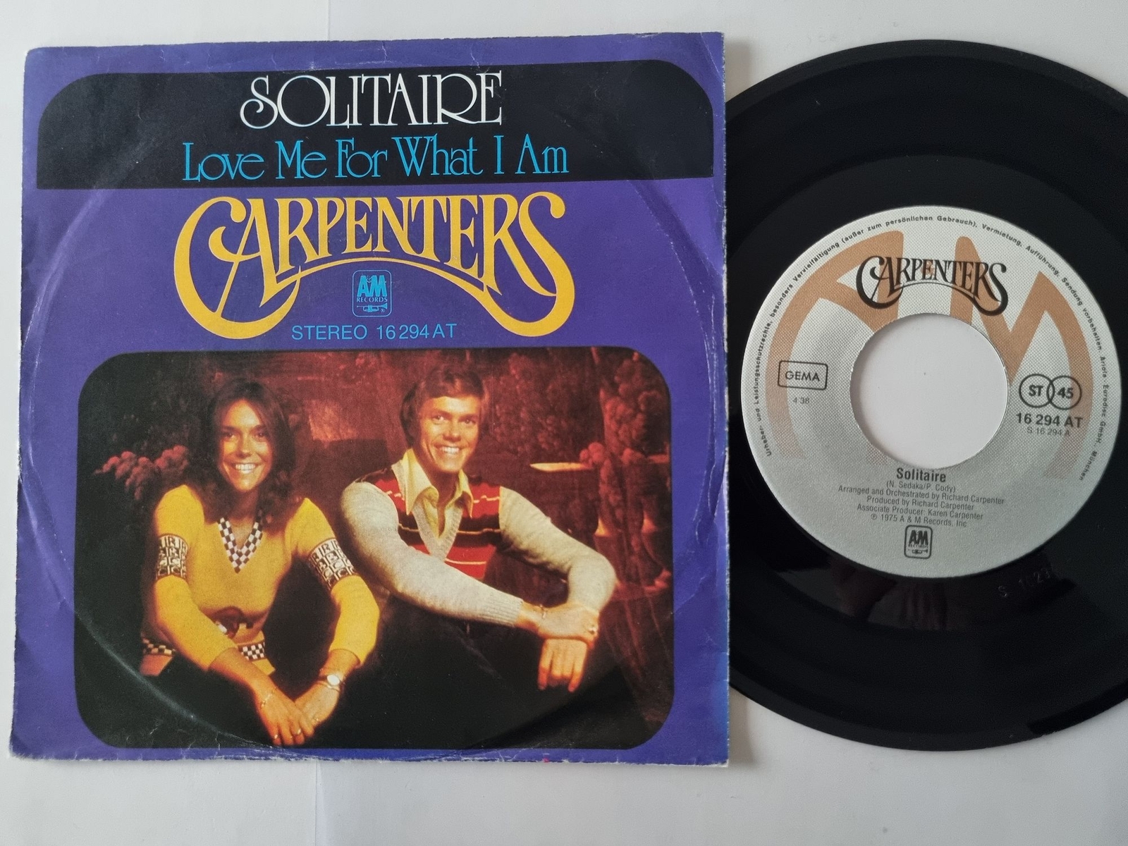 Carpenters - Solitaire 7'' Vinyl Germany