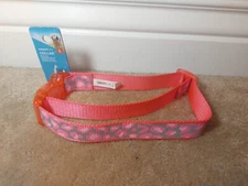 VIBRANTLIFE DOG COLLAR LARGE (15-26"), PINK CHEETAH REFLECTIVE, NEW