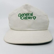 General Cable Snapback Trucker Hat Cap Adjustable Beige Green Made in USA