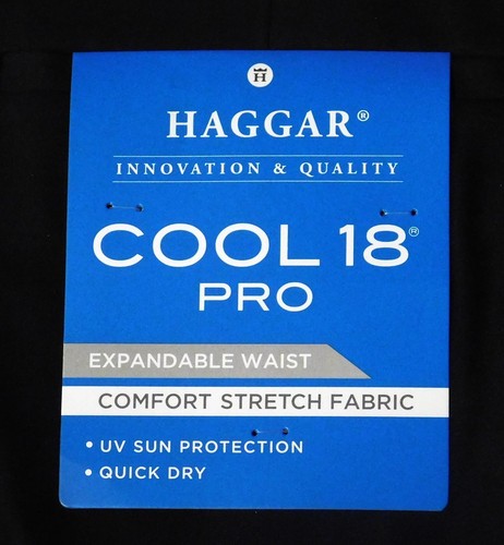 HAGGAR Cool 18 Pro Golf Shorts 4 Way Stretch Expand Waist Wick Big & Tall Black - Picture 2 of 8
