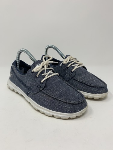 Canvas Lace Up Boat Shoe Size 