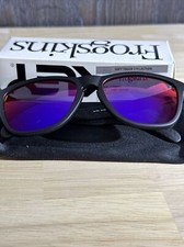 Oakley Frogskins 24-399, carbonio soft touch, + lenti rosse iridio rosso blu viola