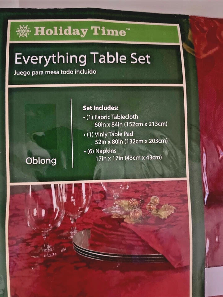 Everything Table Set - NEW - Tablecloth - Pad - (6) Napkins ~ 60 x 84 Oblong NIP - Image 2 of 4