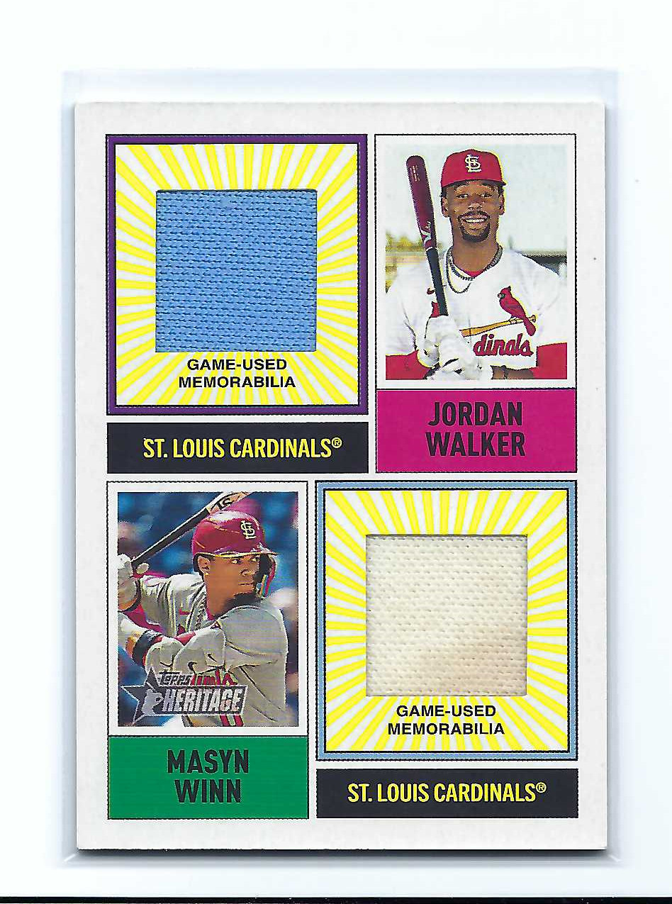 2025 Topps Heritage Jordan Walker Masyn Winn Dual Player Relic #DPMCR-WW