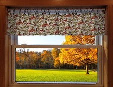 Autumn Fall Floral Leaves Ring Top Valances or Curtains