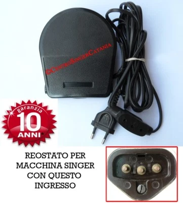 - SENZA MARCA/GENERICO – Reostato Pedale Macchina da per Cucire 3 FORI Singer 400,401 TOP QUALITA' (054J)