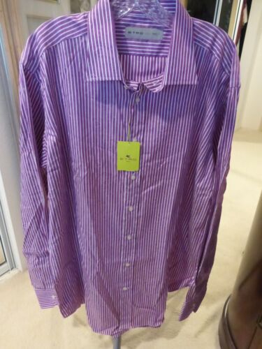 Etro Herren Langarm Größe 44 lila Paisley 100 % Kinderbett Standard Manschette neu mit Etikett UVP $ 315 - Bild 4 von 10