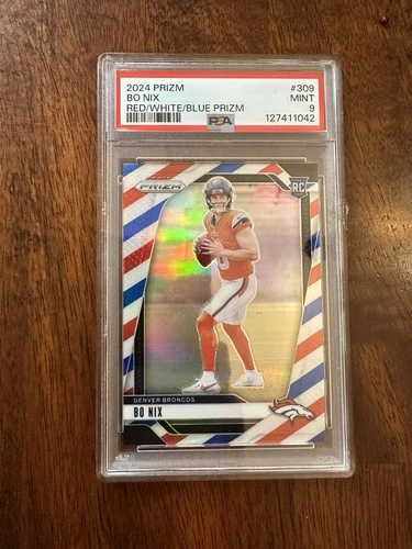 BO NIX 2024 PANINI PRIZM RED/WHITE/BLUE PRIZM #309 ROOKIE RC PSA 9
