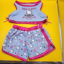Hello Kitty BABW Pajamas Blue Pink Shorts  Top Sanrio Build A Bear