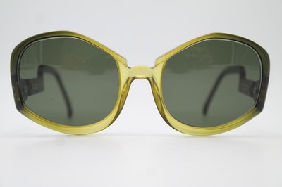 Vintage Sonnenbrille Christian Dior 2016-60 Grün Silber Schwarz Eckig sunglasses