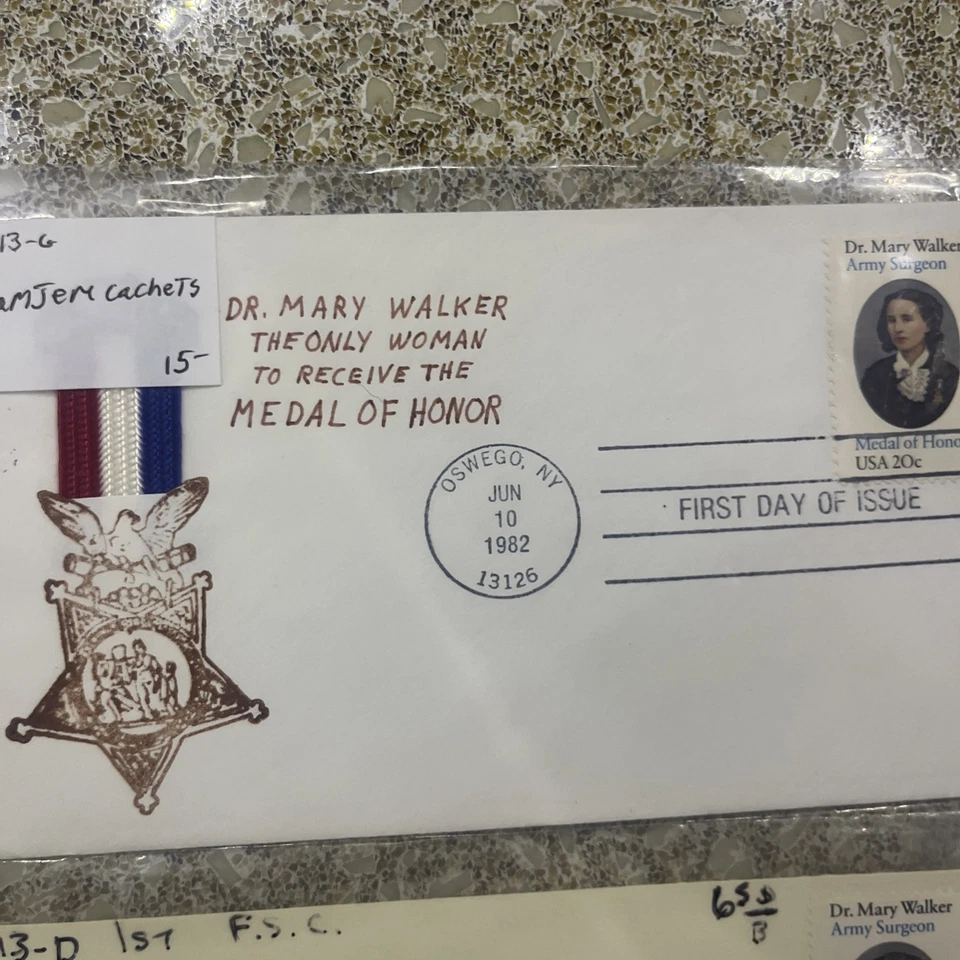 FDC 2013 Dr Mary Walker Cachet 1982 Oswego, NY Lot Of 6 RARE - Image 4 of 4